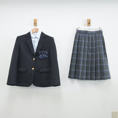 【中古】茨城県 春日学園義務教育学校 女子制服 4点（ブレザー・シャツ・スカート）sf016808