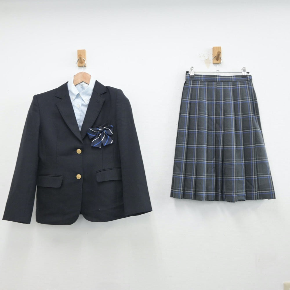 【中古】茨城県 春日学園義務教育学校 女子制服 4点（ブレザー・シャツ・スカート）sf016809