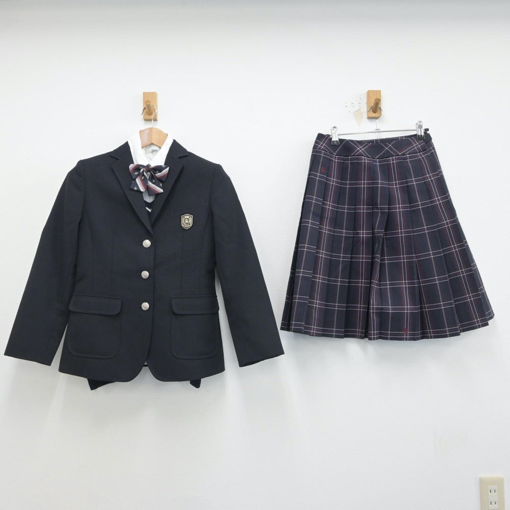 【中古】京都府 京都木津高等学校 女子制服 5点（ブレザー・シャツ・ニット・スカート）sf016829