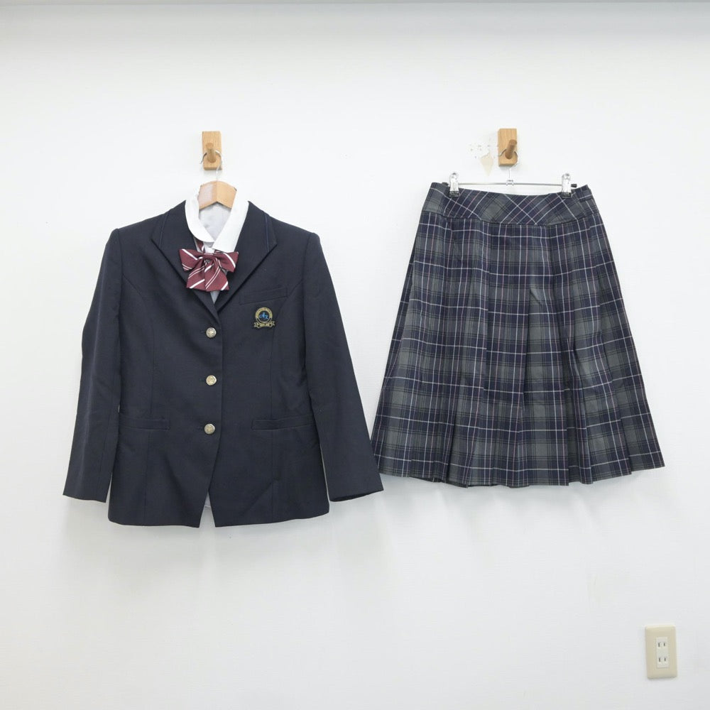 【中古】福岡県 朝倉光陽高等学校 女子制服 4点（ブレザー・シャツ・スカート）sf016830