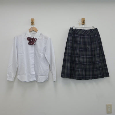 【中古】福岡県 朝倉光陽高等学校 女子制服 4点（ブレザー・シャツ・スカート）sf016830