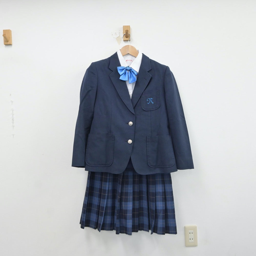 【中古】広島県 野坂中学校 女子制服 4点（ブレザー・シャツ・スカート）sf016831