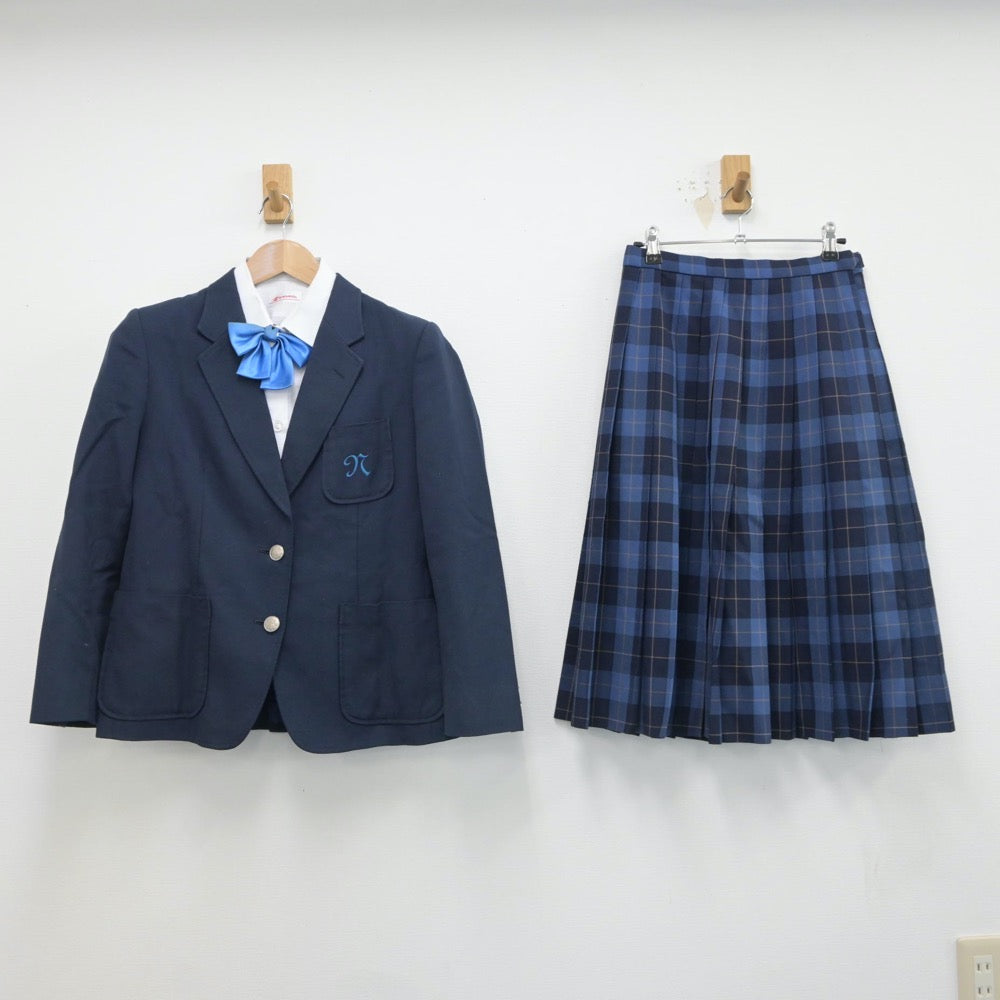 【中古】広島県 野坂中学校 女子制服 4点（ブレザー・シャツ・スカート）sf016831