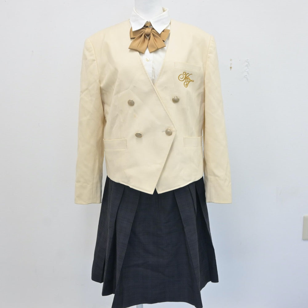 【中古】栃木県 國學院大学栃木高等学校（旧制服） 女子制服 6点（ブレザー・ニット・シャツ・スカート）sf016835