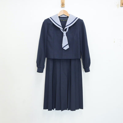 【中古】千葉県 富里市立富里北中学校 女子制服 3点（セーラー服・ジャンパースカート）sf016839