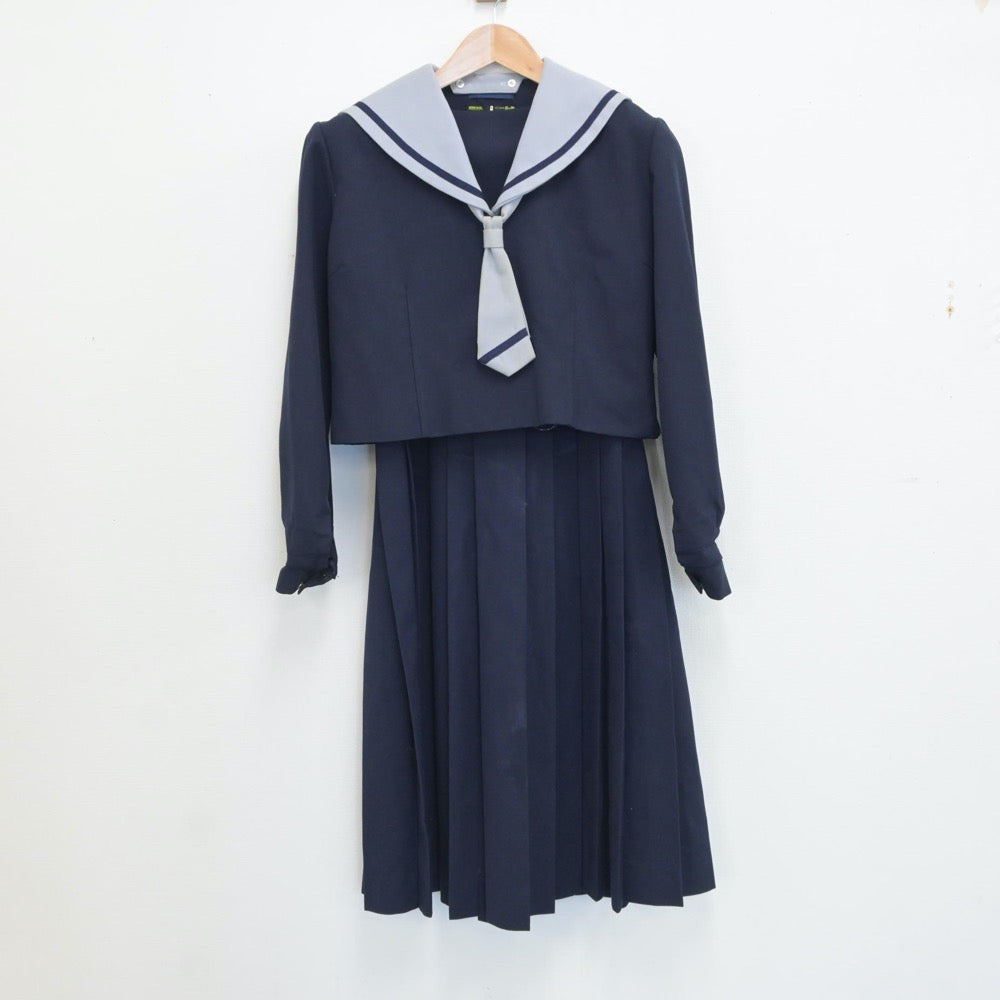 【中古】千葉県 富里市立富里北中学校 女子制服 3点（セーラー服・ジャンパースカート）sf016840