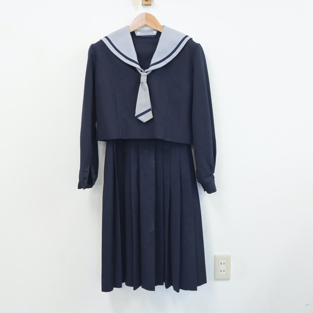 【中古】千葉県 富里市立富里北中学校 女子制服 3点（セーラー服・ジャンパースカート）sf016841