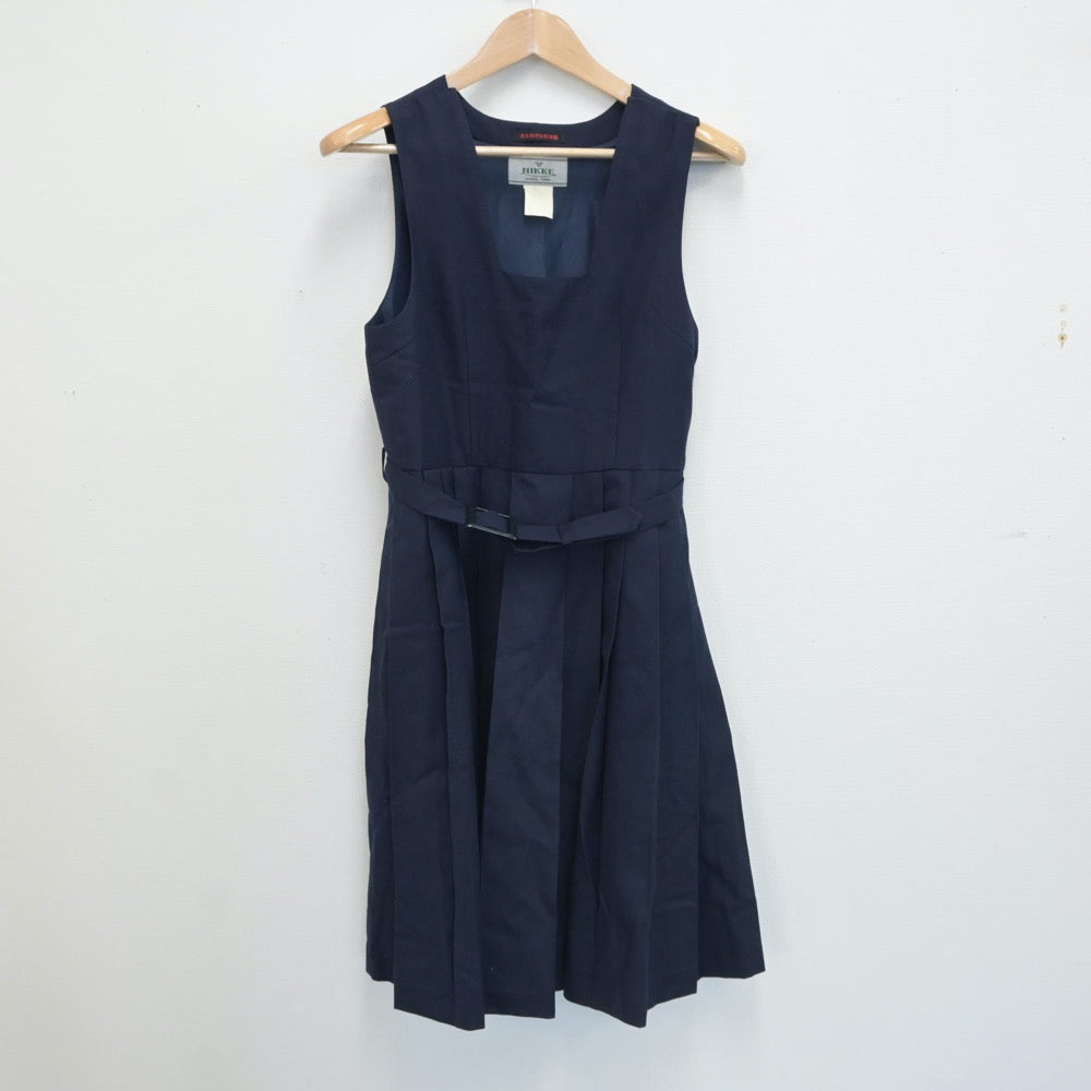 【中古】福岡県 北九州市立槻田中学校 女子制服 3点（セーラー服・ジャンパースカート）sf016843