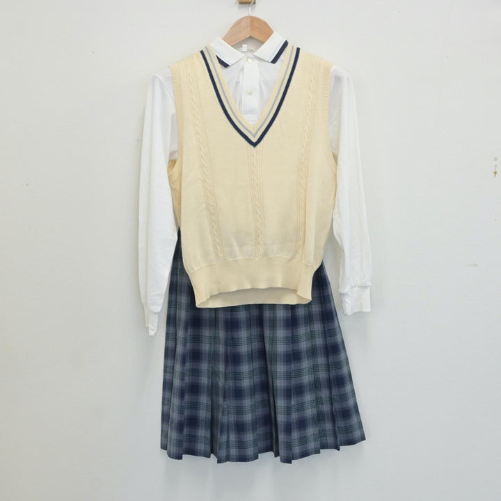 中古制服】宮城県 仙台市立館中学校 女子制服 3点（ニットベスト・シャツ・スカート）sf016845【リサイクル学生服】 | 中古制服通販パレイド