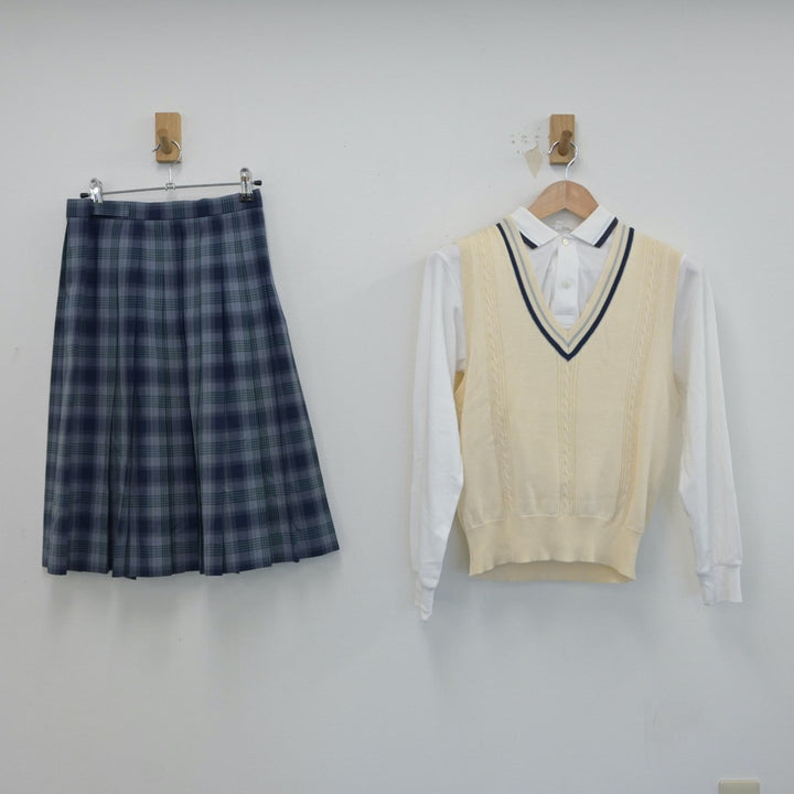 中古制服】宮城県 仙台市立館中学校 女子制服 3点（ニットベスト・シャツ・スカート）sf016845【リサイクル学生服】 | 中古制服通販パレイド