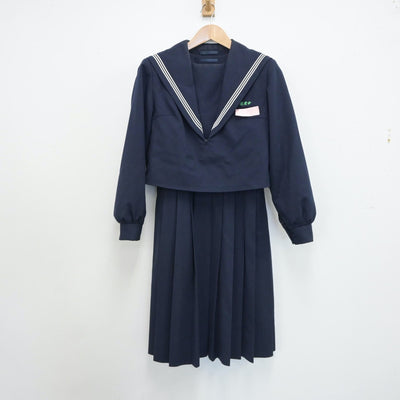 【中古】福岡県 篠栗町立篠栗中学校 女子制服 2点（セーラー服・ジャンパースカート）sf016873