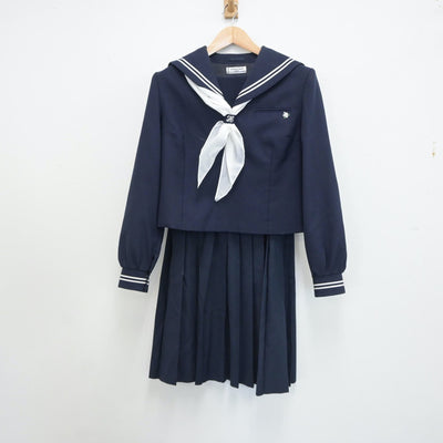 【中古】埼玉県 さいたま市立 土合中学校 女子制服 4点（セーラー服・スカート）sf016875