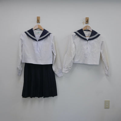 【中古】神奈川県 神奈川県立新城高等学校 女子制服 3点（セーラー服・スカート）sf016878