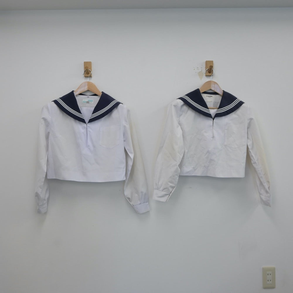 【中古】神奈川県 神奈川県立新城高等学校 女子制服 3点（セーラー服・スカート）sf016878