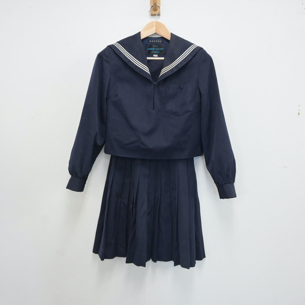 【中古】神奈川県 神奈川県立新城高等学校 女子制服 2点（セーラー服・スカート）sf016879