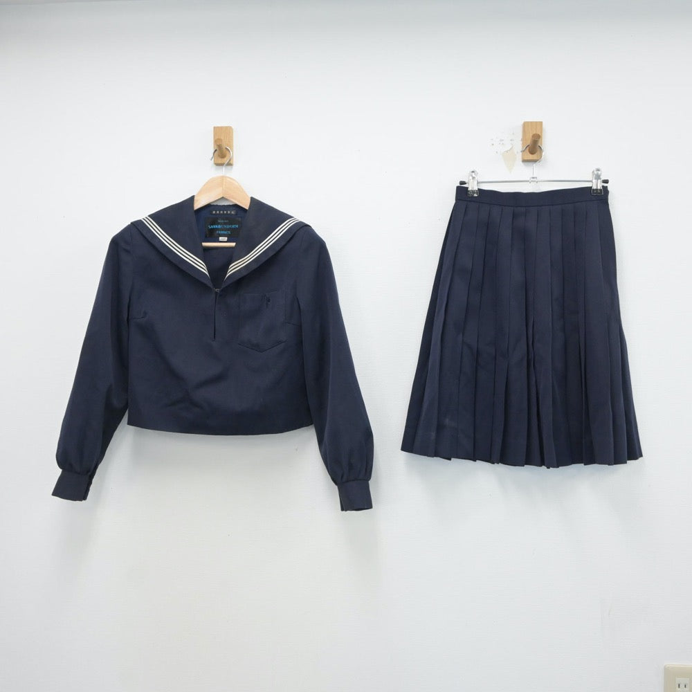 【中古】神奈川県 神奈川県立新城高等学校 女子制服 2点（セーラー服・スカート）sf016879