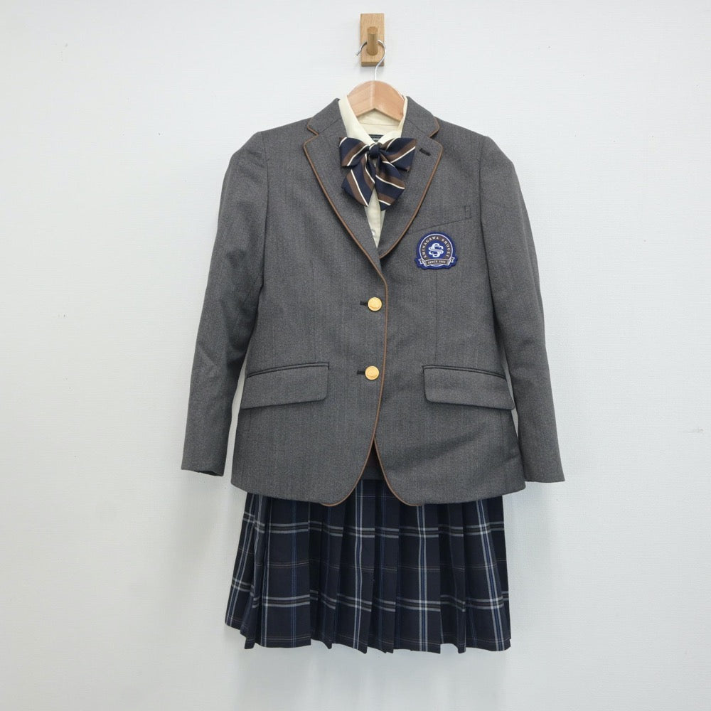 【中古】東京都 品川翔英中学校 女子制服 5点（ブレザー・シャツ・スカート）sf016889