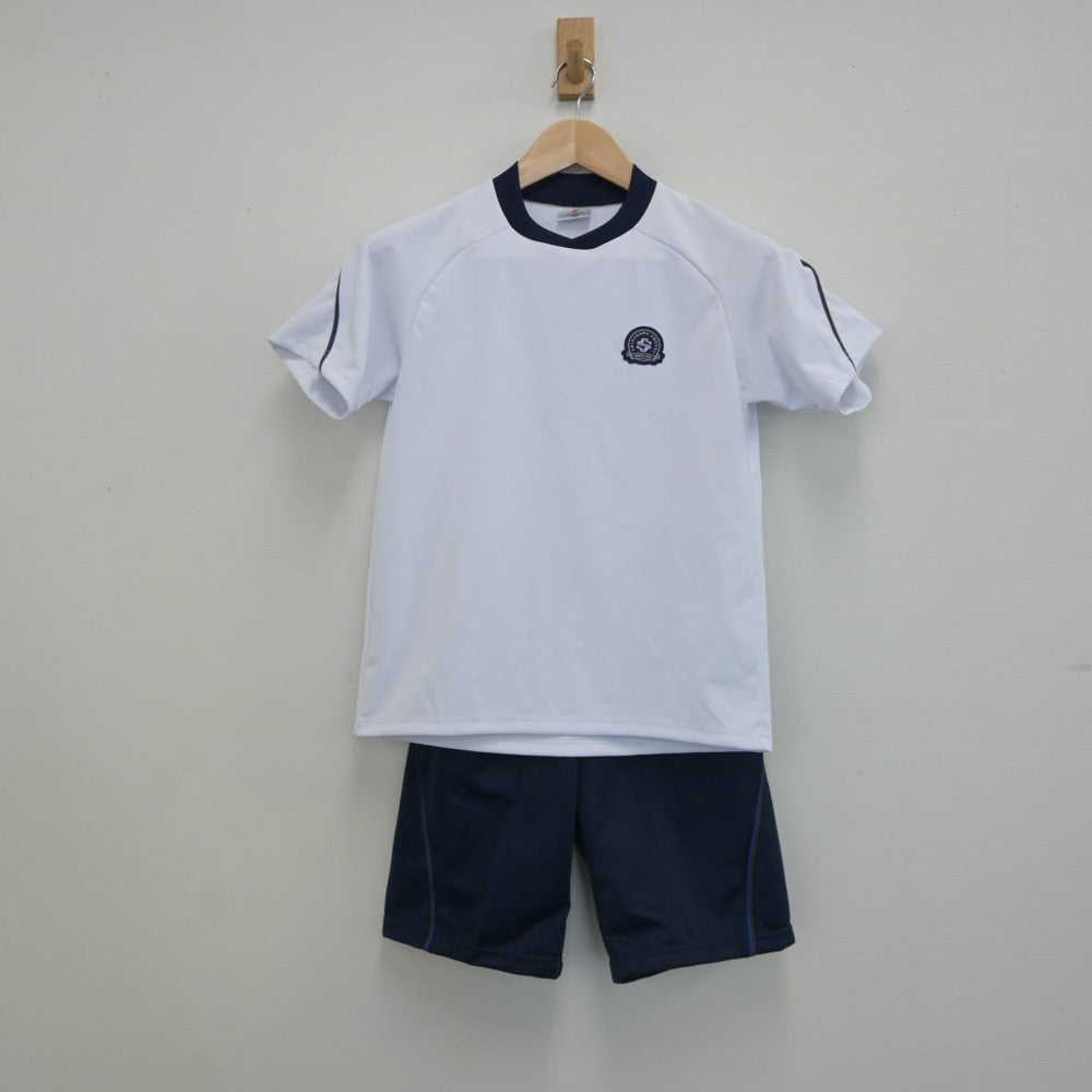 【中古】東京都 品川翔英中学校 女子制服 2点（体操服 上・体操服 下）sf016895