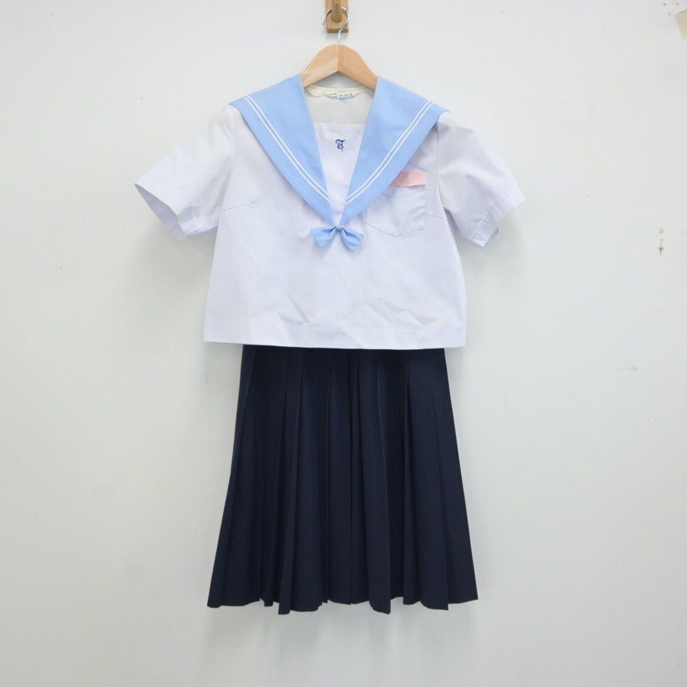 【中古】福岡県 九州産業大学附属九州産業高校 女子制服 3点（セーラー服・スカート）sf016902