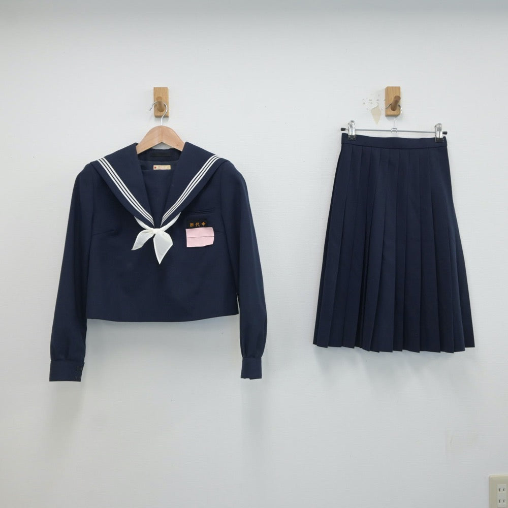 【中古】佐賀県 鳥栖市立田代中学校 女子制服 2点（セーラー服・スカート）sf016903