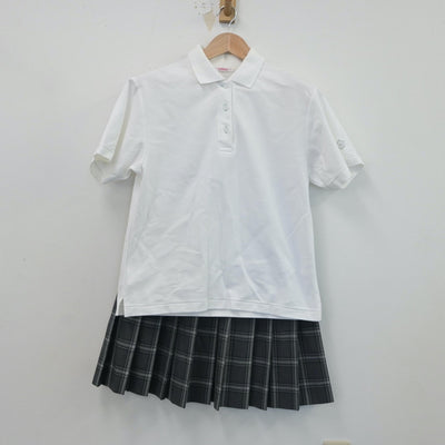 【中古】東京都 実践学園高等学校 女子制服 4点（シャツ・シャツ・ニットベスト・スカート）sf016925