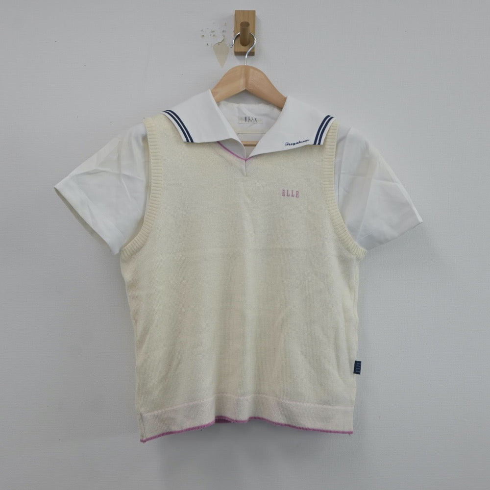 【中古】三重県 伊勢学園高等学校 女子制服 2点（セーラー服・ニットベスト）sf016950