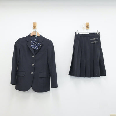 【中古】茨城県 取手松陽高等学校 女子制服 4点（ブレザー・ニット・スカート）sf016953