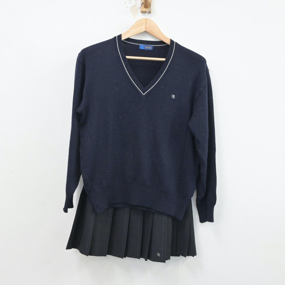 【中古】茨城県 取手松陽高等学校 女子制服 4点（ブレザー・ニット・スカート）sf016953