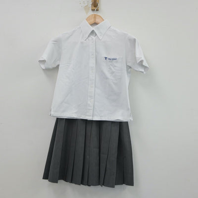 【中古】大阪府 東海大学付属大阪仰星高等学校 女子制服 3点（シャツ・スカート）sf016955