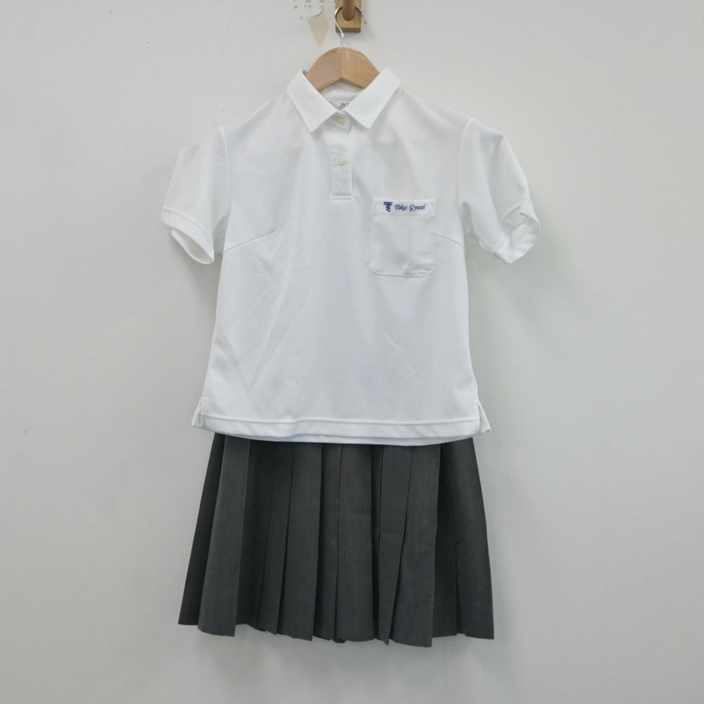 【中古】大阪府 東海大学付属大阪仰星高等学校 女子制服 3点（シャツ・スカート）sf016955