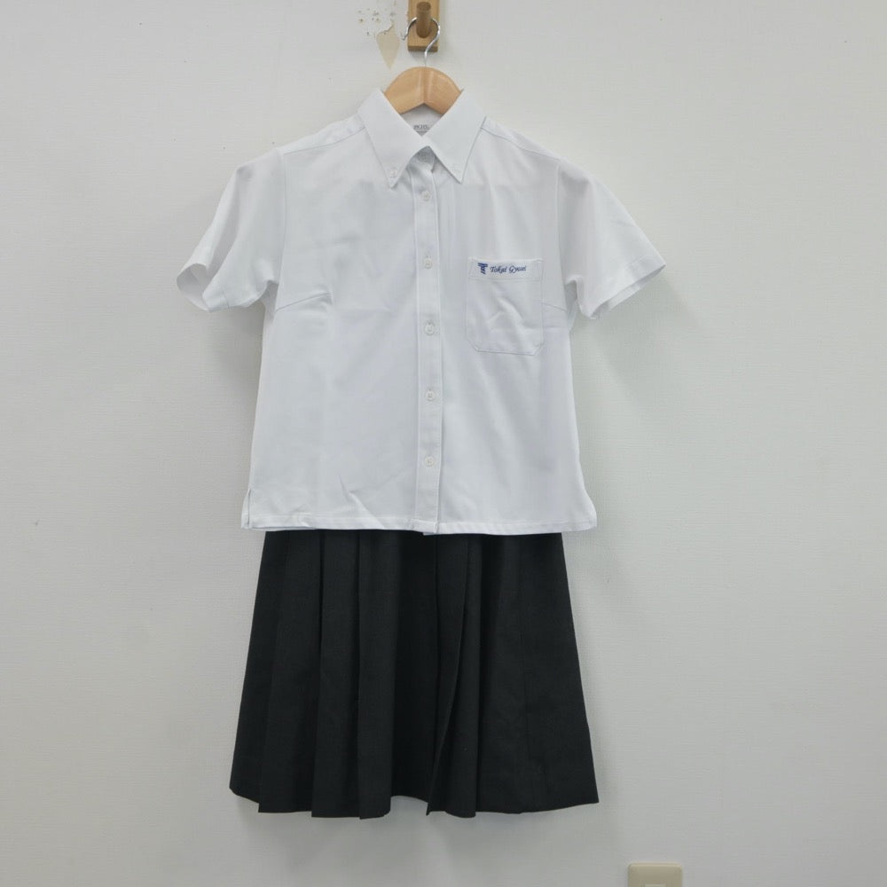 【中古】大阪府 東海大学付属大阪仰星高等学校 女子制服 3点（シャツ・スカート）sf016958