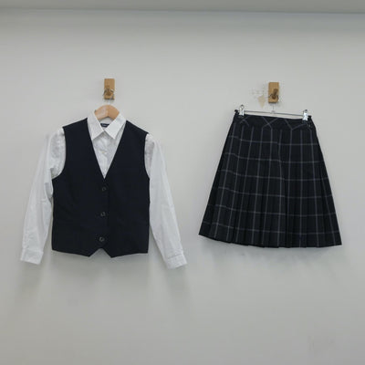 【中古】東京都 芝商業高等学校 女子制服 3点（シャツ・ベスト・スカート）sf016965