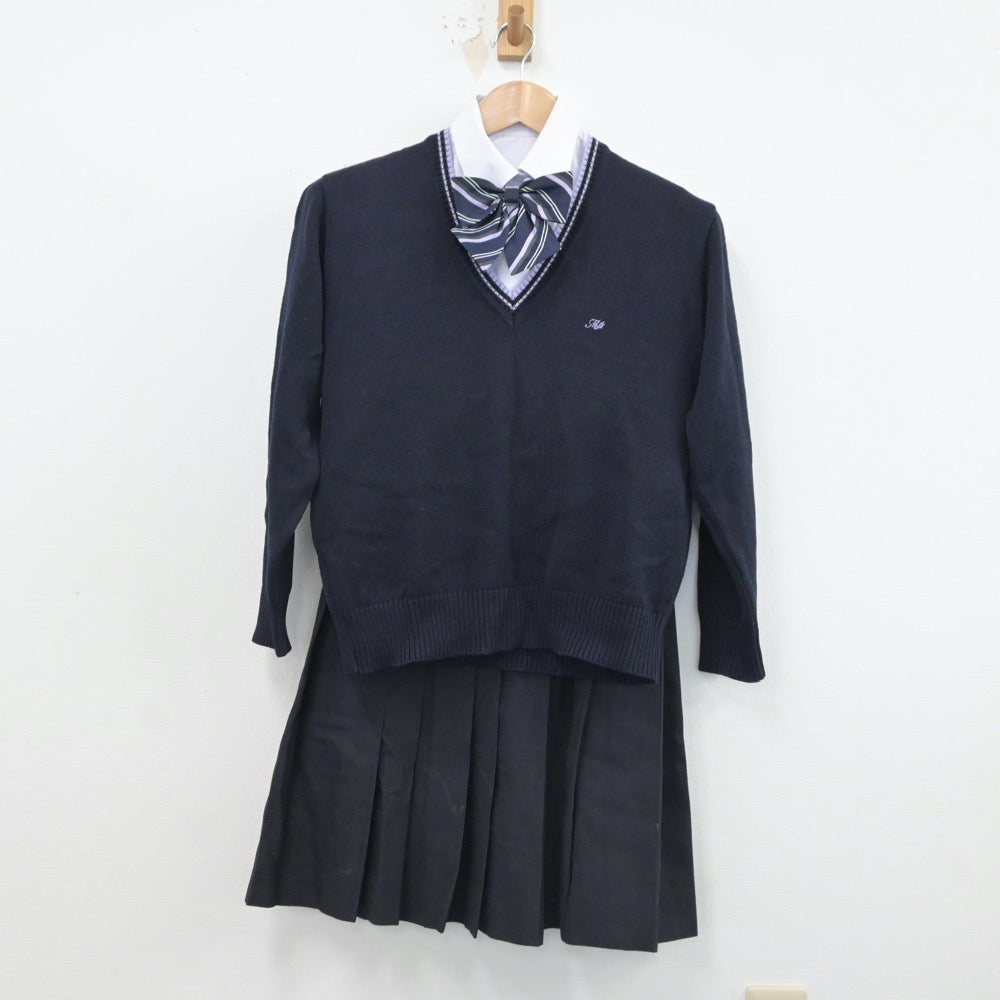 【中古】東京都 南中学校 女子制服 5点（ブレザー・シャツ・ニット・スカート）sf016971