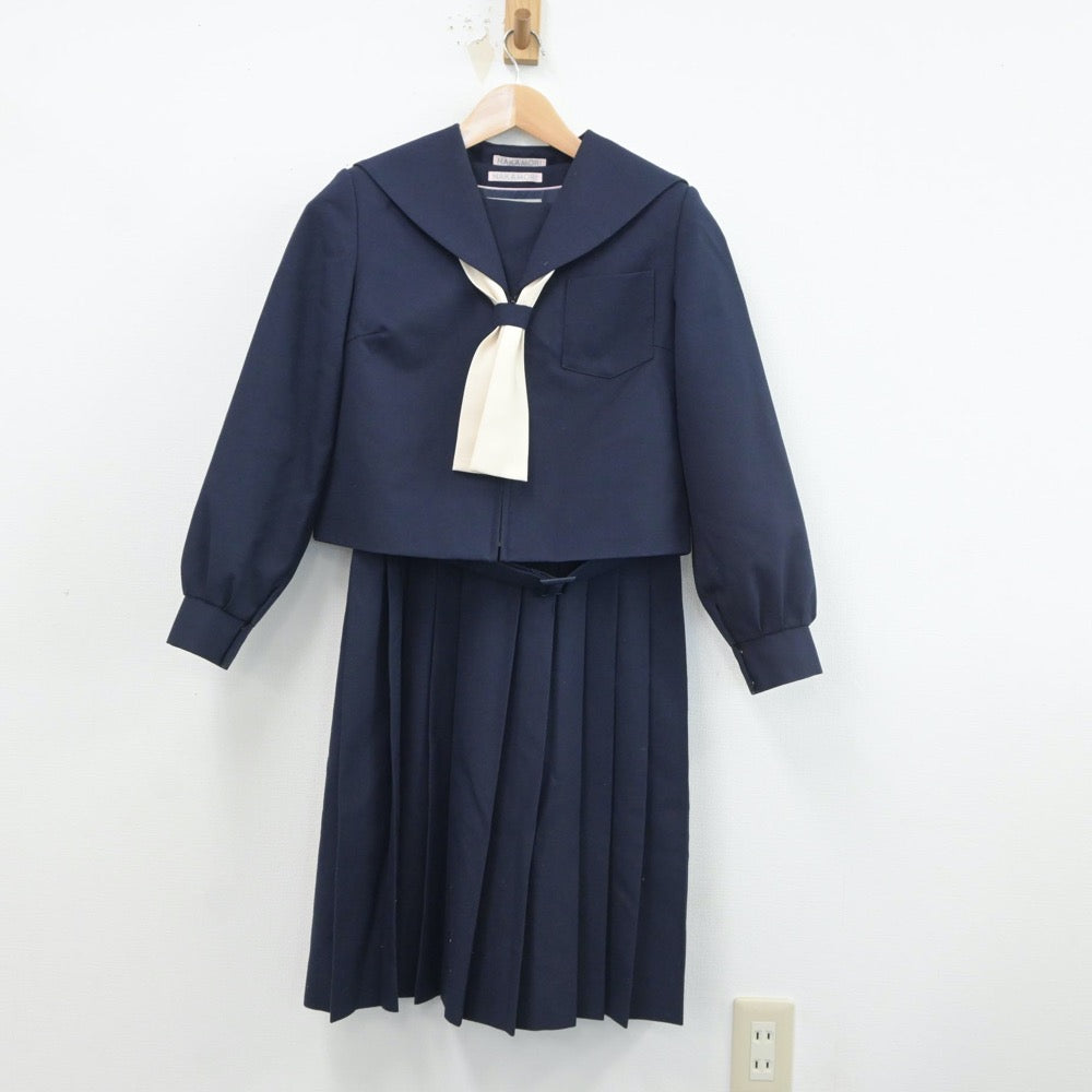 【中古】茨城県 土浦第三中学校 女子制服 5点（セーラー服・シャツ・ベスト・ジャンパースカート）sf016977