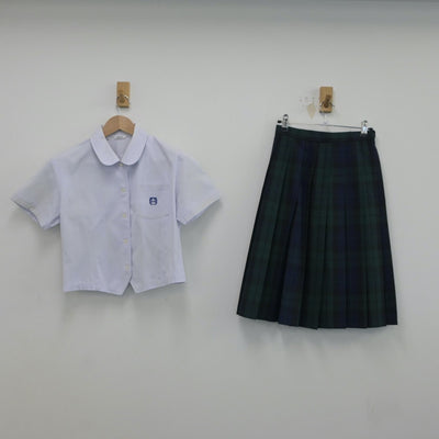 【中古】宮崎県 鵬翔高等学校 女子制服 2点（シャツ・スカート）sf016981