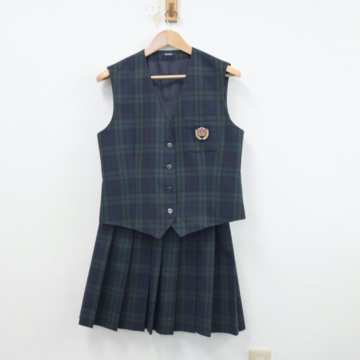 中古制服】宮崎県 鵬翔高等学校 女子制服 2点（ベスト・スカート