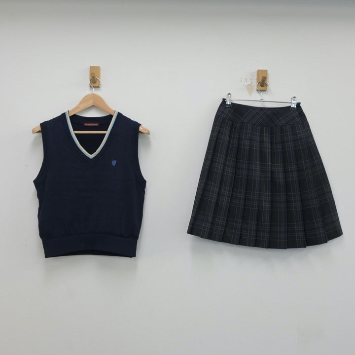 【中古制服】愛媛県 聖カタリナ学園高等学校 女子制服 2点（ニットベスト・スカート）sf016988【リサイクル学生服】 | 中古制服通販パレイド