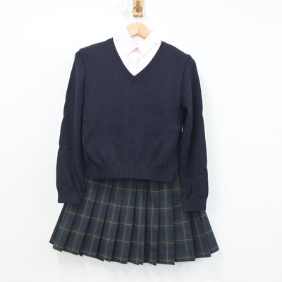 【中古】熊本県 玉名女子高等学校 女子制服 5点（ブレザー・シャツ・ニット・スカート）sf016990