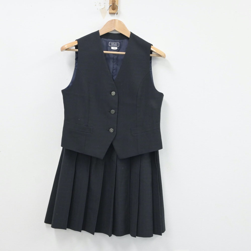 【中古】埼玉県 栄東高等学校 女子制服 3点（ベスト・スカート）sf017001