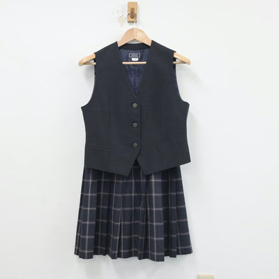 【中古】埼玉県 栄東高等学校 女子制服 3点（ベスト・スカート）sf017001