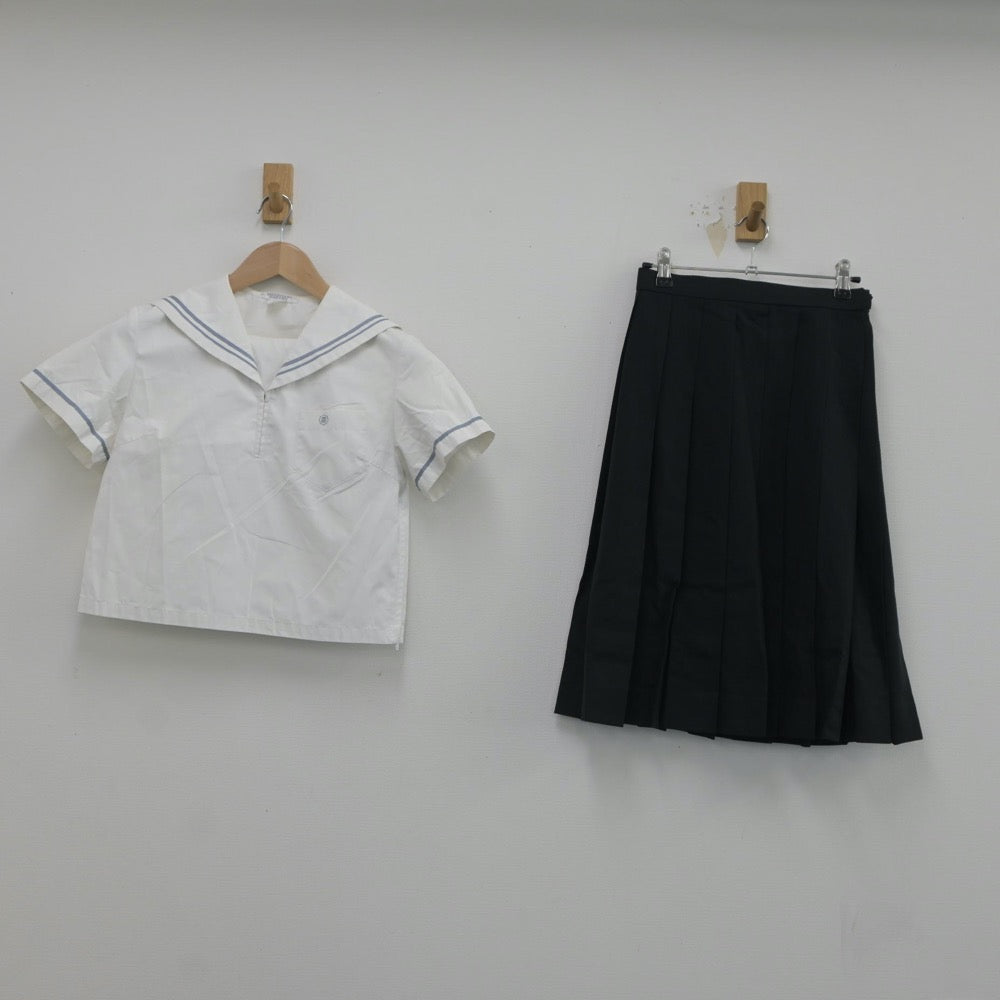 【中古】愛知県 名古屋女子大学高等学校 女子制服 2点（セーラー服・スカート）sf017008