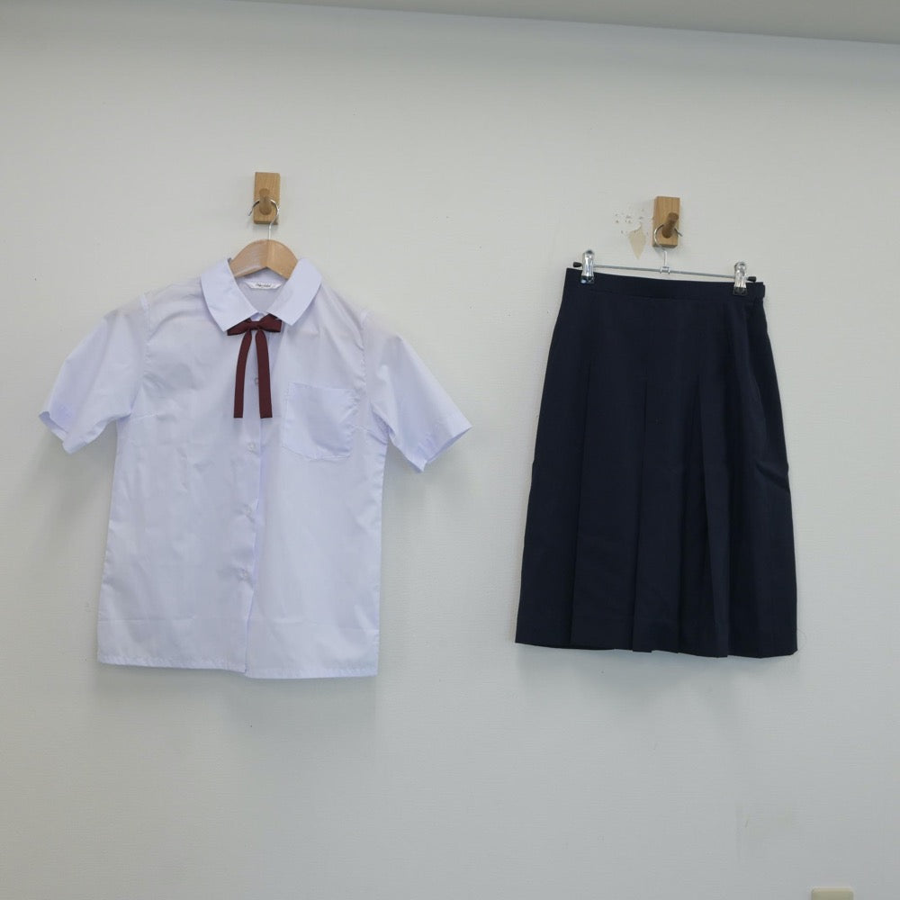 【中古】茨城県 土浦第三中学校 女子制服 3点（シャツ・スカート）sf017017