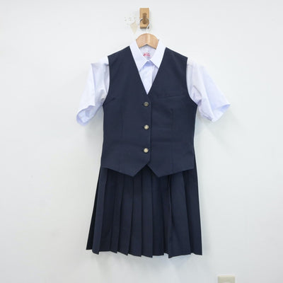 【中古】埼玉県 大宮高等学校 女子制服 3点（シャツ・ベスト・スカート）sf017034