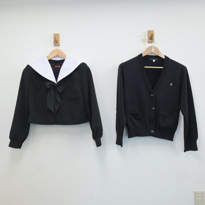 【中古】愛知県 国府高等学校 女子制服 3点（セーラー服・ニット）sf017039