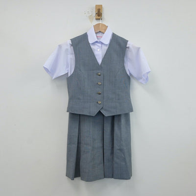 【中古】神奈川県 平中学校 女子制服 3点（シャツ・ベスト・スカート）sf017045