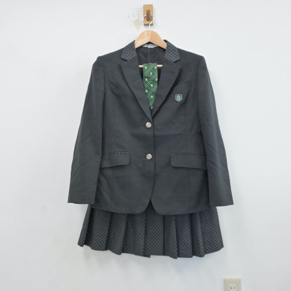 【中古】京都府 洛陽総合高等学校 女子制服 4点（ブレザー・ニット・スカート）sf017053