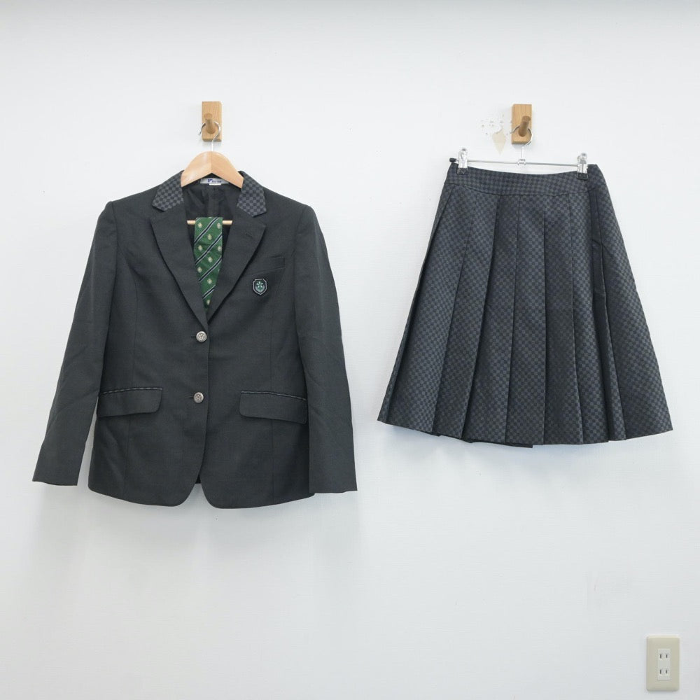 【中古】京都府 洛陽総合高等学校 女子制服 4点（ブレザー・ニット・スカート）sf017053