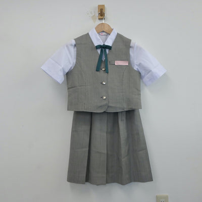 【中古】北海道 大中山中学校 女子制服 4点（シャツ・ベスト・スカート）sf017054