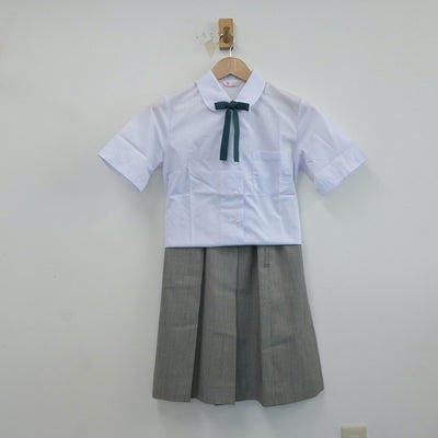 【中古】北海道 大中山中学校 女子制服 4点（シャツ・ベスト・スカート）sf017054