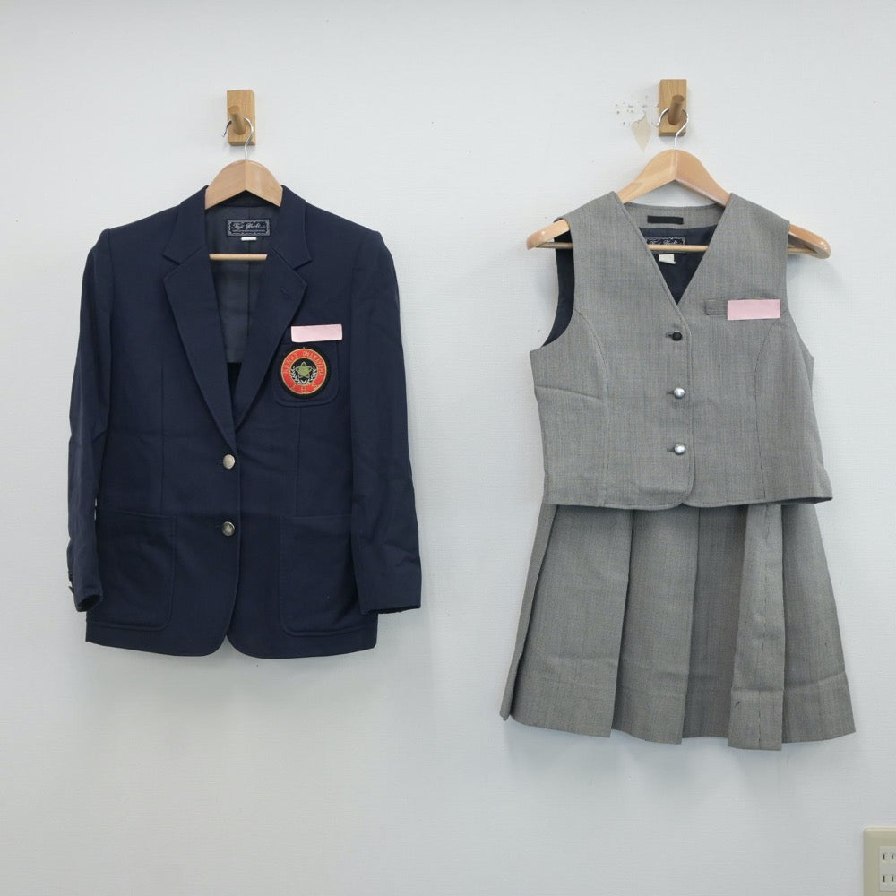 【中古】北海道 大中山中学校 女子制服 4点（ブレザー・ベスト・スカート）sf017055